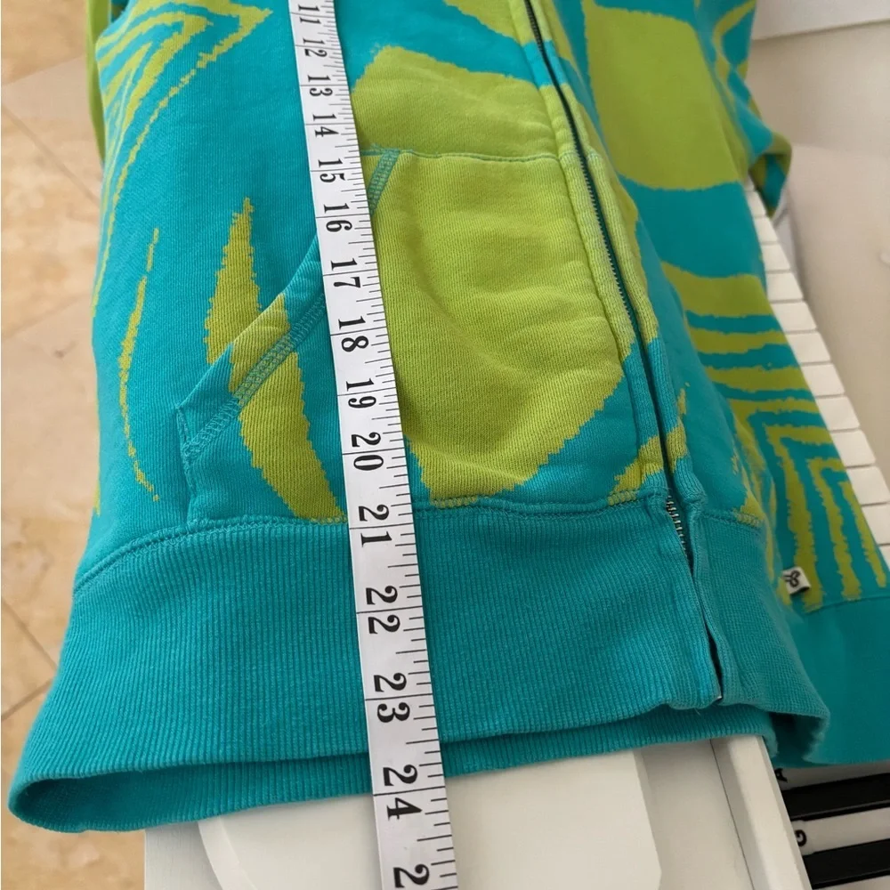 Vibrant Teal and Lime Green Hoodie - Picture 14 of 16